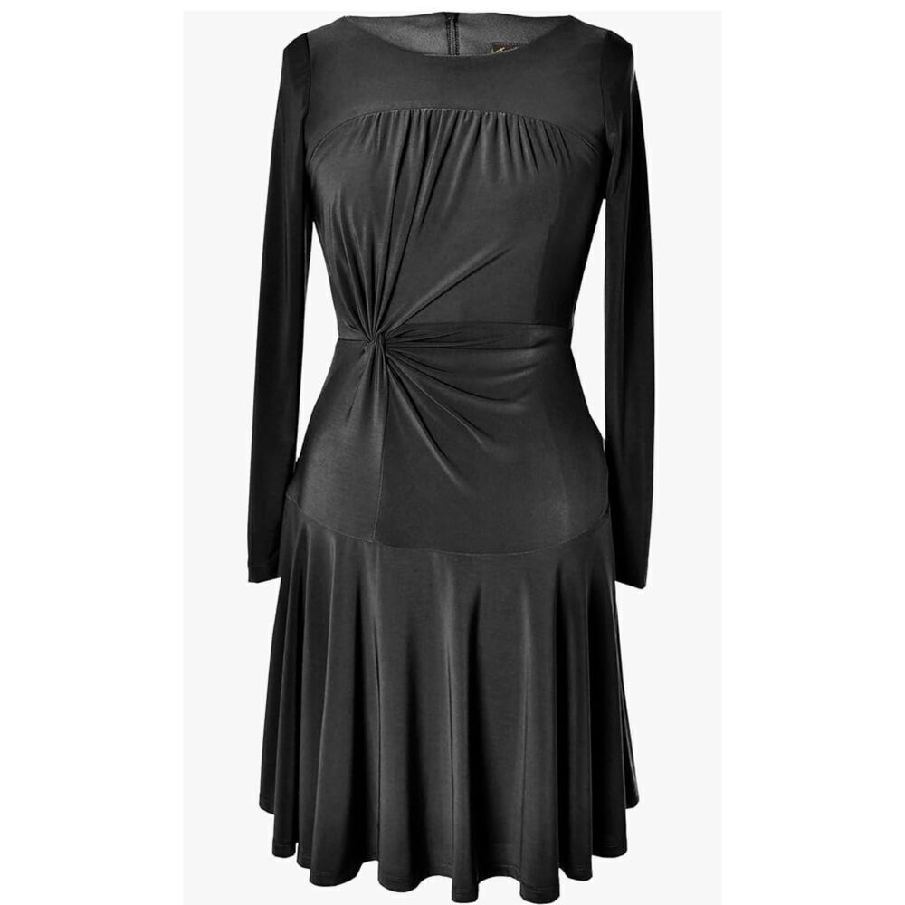 Taylor Women's Knee Length Knotted Long Sleeve A-line Dress -2